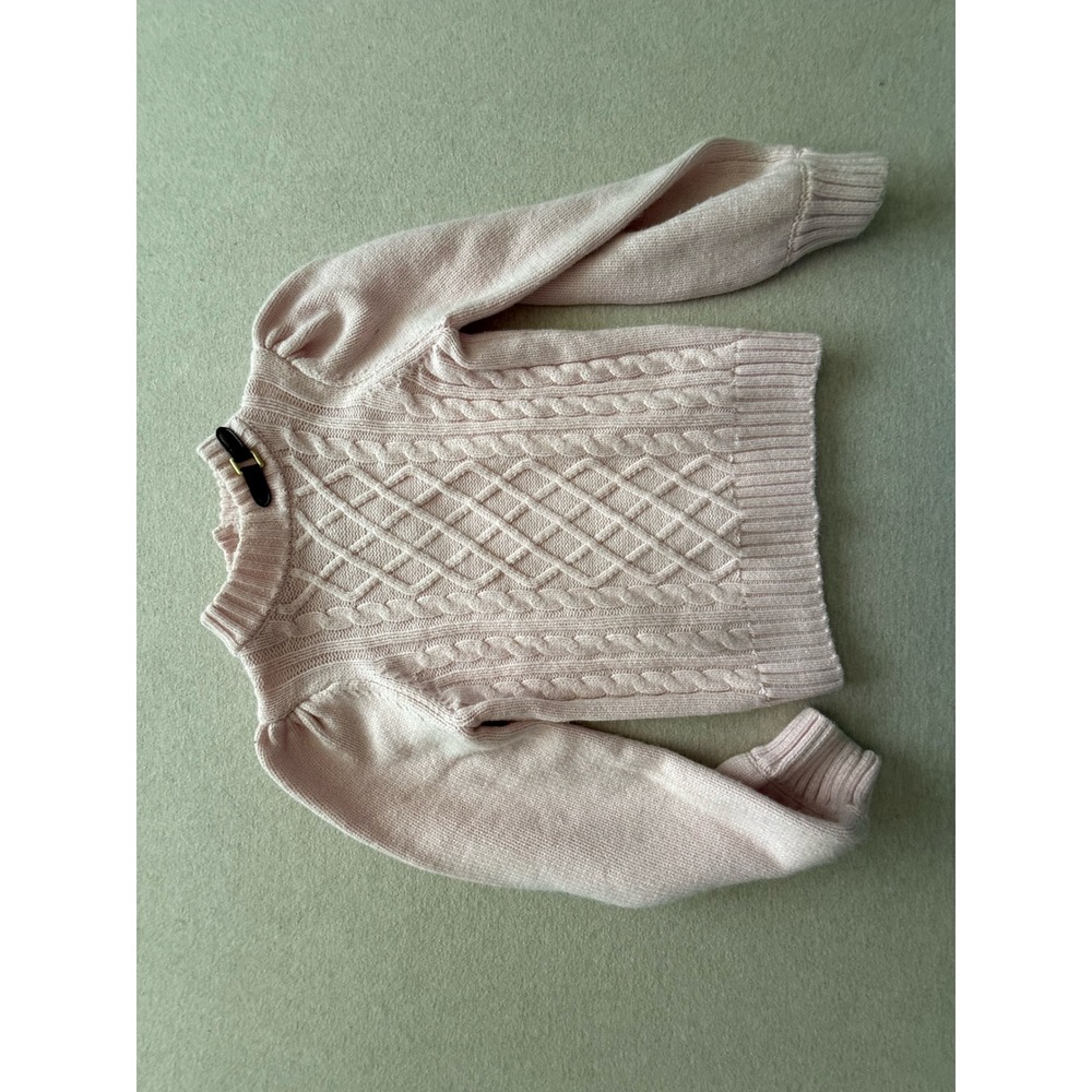 Janie and Jack Girls Pink Cable Knit Sweater Buckle Detail Size 8